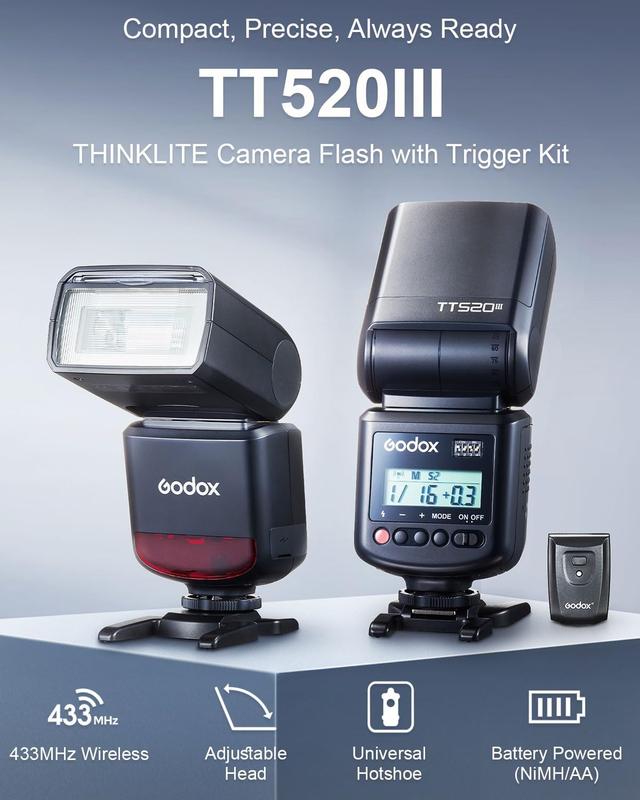 Flash Speedlite GODOX TT520 III TT520III para Canon Nikon - Flash